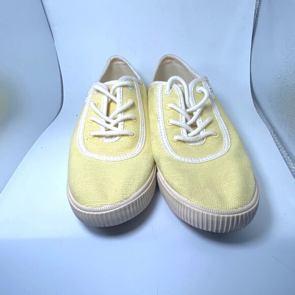 Toms Yellow Canvas Sneakers Womens Size 6 Casual Lace-Up Shoes - Picture 2 of 5